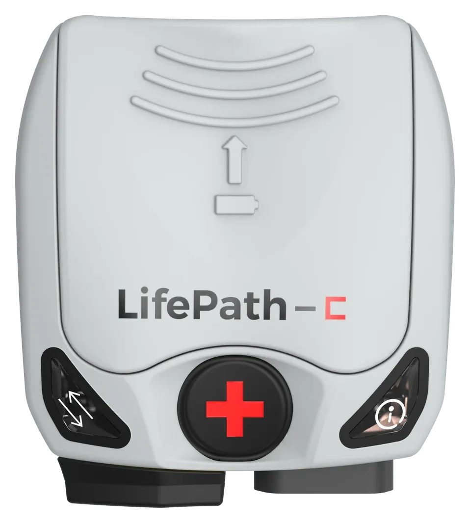 The LifePath-C wearable ECG monitor, front view